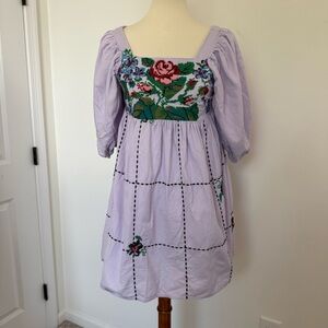 Kimchi Blue Urban Outfitters Tapestry Babydoll Dress Women’s XS Needlepoint